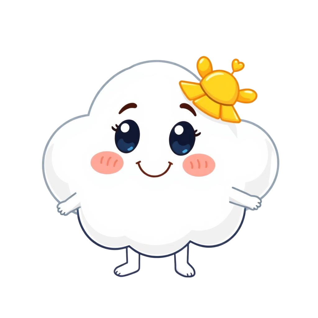 Nimbo le nuage, mascotte de Météo Kids